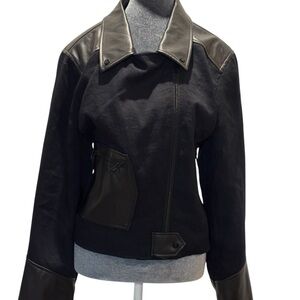 DKNY Black Bomber Jacket with Accents